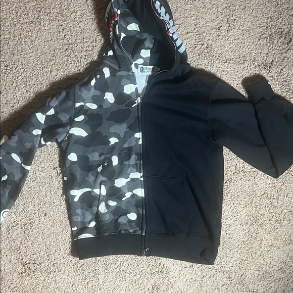 A Bathing Ape Other - A Bathing Ape Kids Black and Camo Hoodie Jacket Size XL